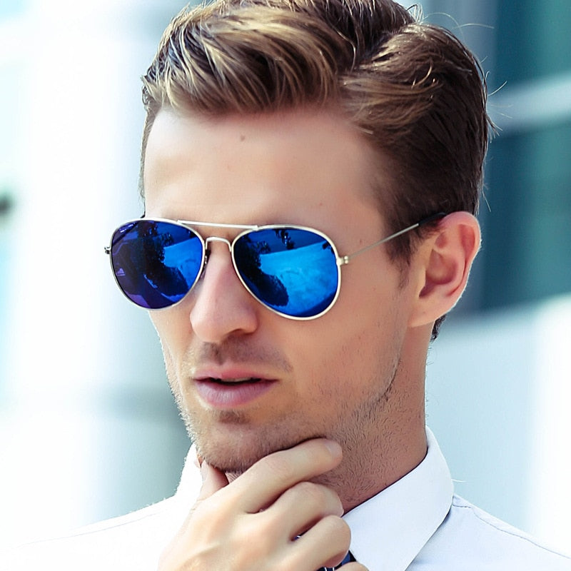 Blue pilot clear women luxury brand design eye sun glasses